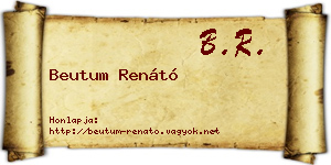 Beutum Renátó névjegykártya